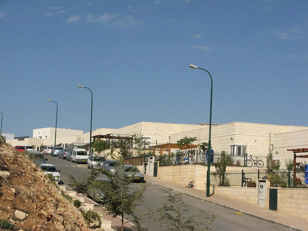 A street of new houses in the community neighbourhood of Kibbutz Rosh Tzurim